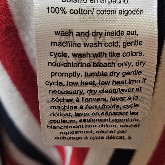 Tommy Hilfiger - Red white & blue striped cotton t-shirt dress, XL - Picture 5 of 5